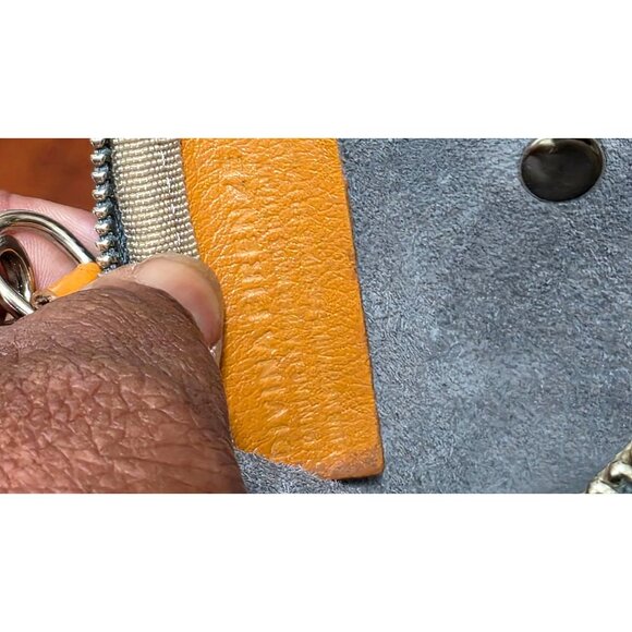 Divina Firenze Small Blue Leather Crossbody Bag Tan Strap Italian Leather - Picture 5 of 8